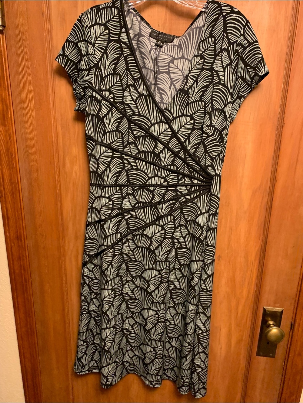 Connected Apparel- Black and green Leaf-Print with black 40’s detailing